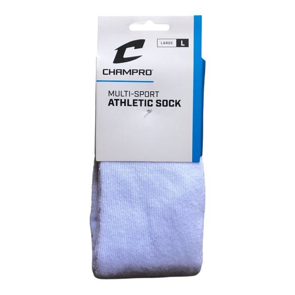 2 Champro White Unisex Athletic Multi-Sport Long Game Socks Adult Size Large - Picture 2 of 8